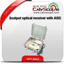 Outdoor 2 Way Output Optical Receiver with AGC